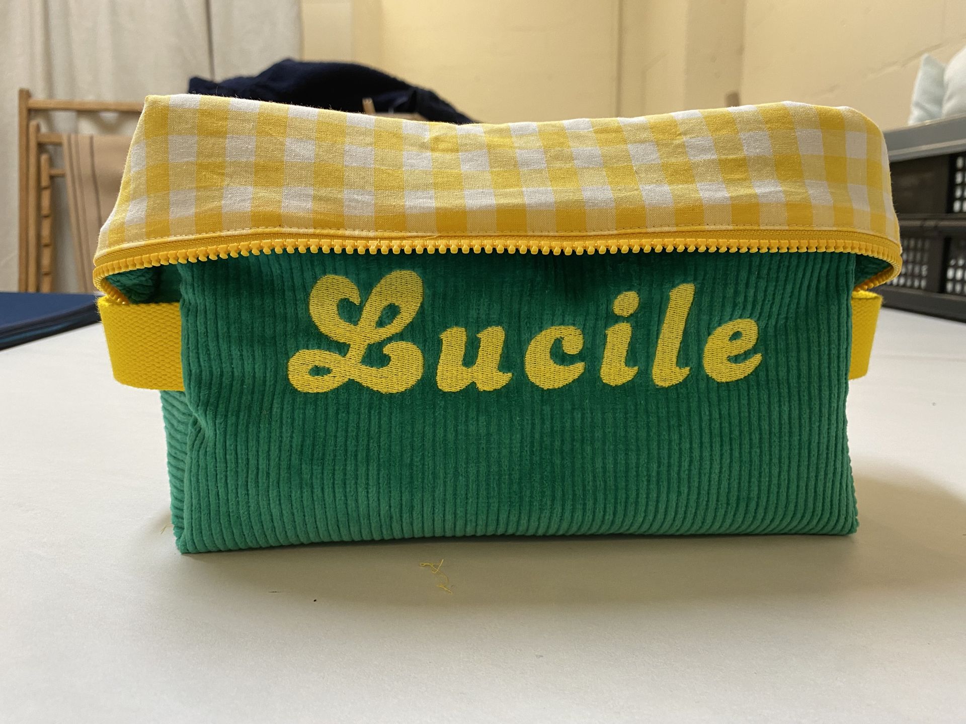 grande trousse de toilette personnalisé brodé