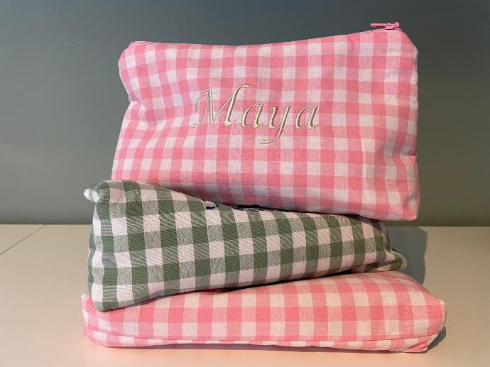 petite trousse vichy personnalisable