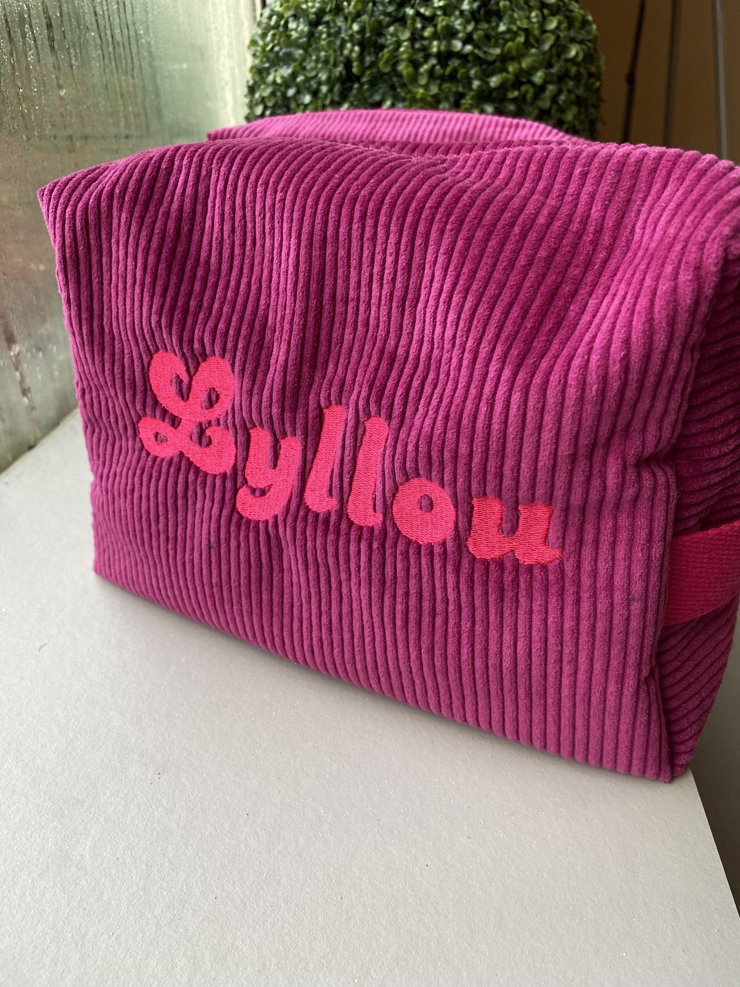 grande trousse de toilette velours et vichy 