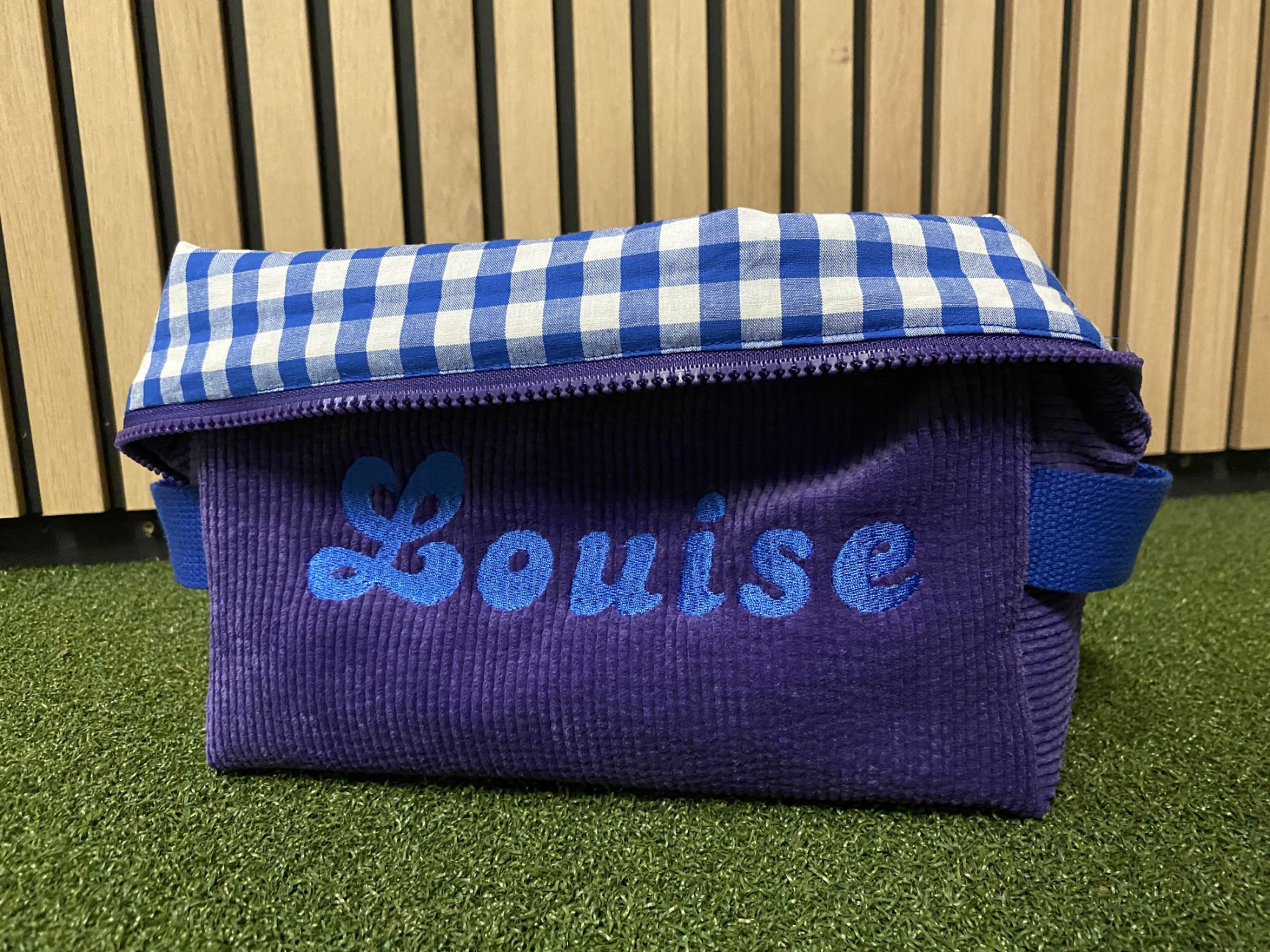 grande trousse de toilette velours et vichy