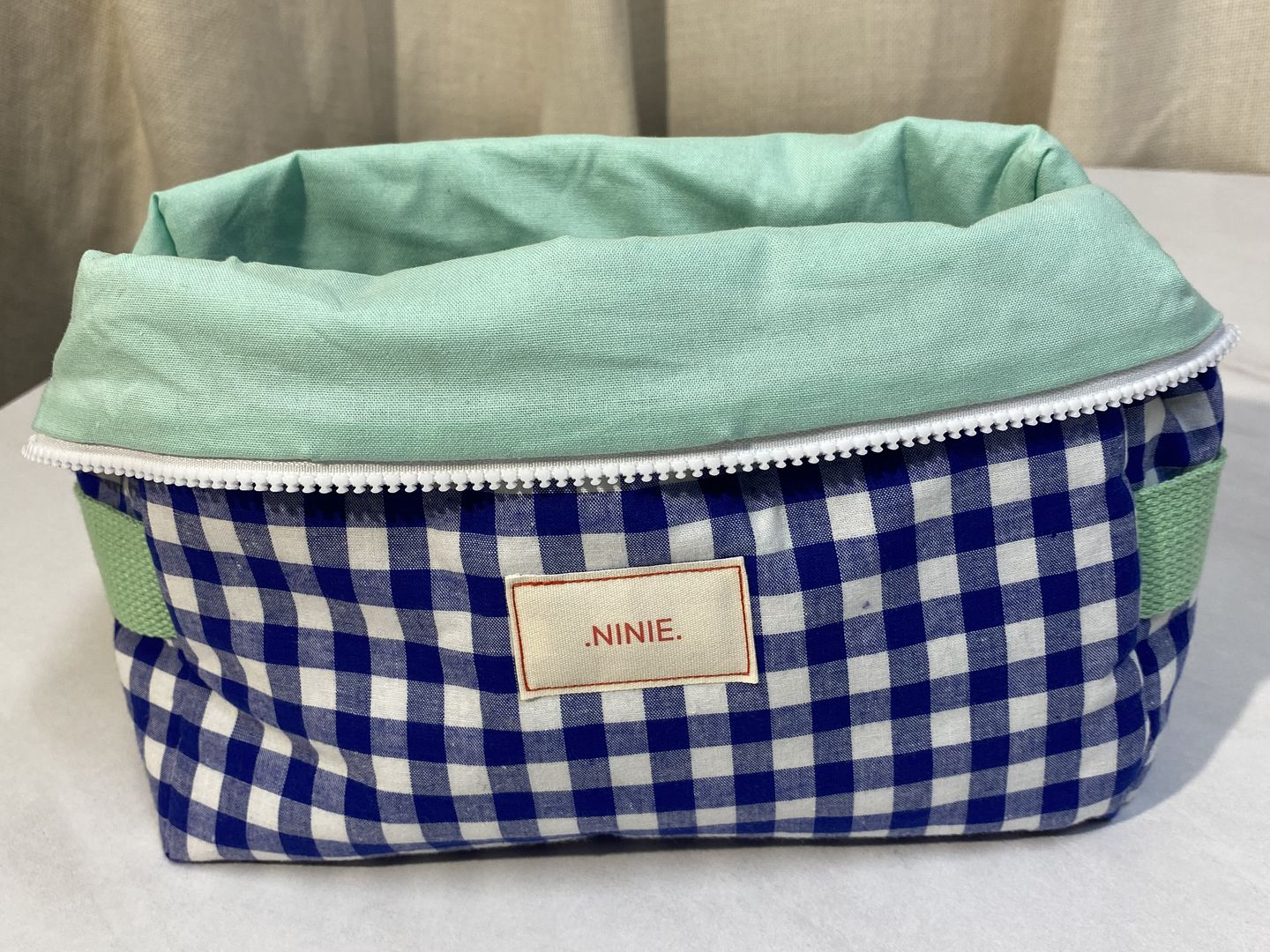 grande trousse de toilette vichy et uni