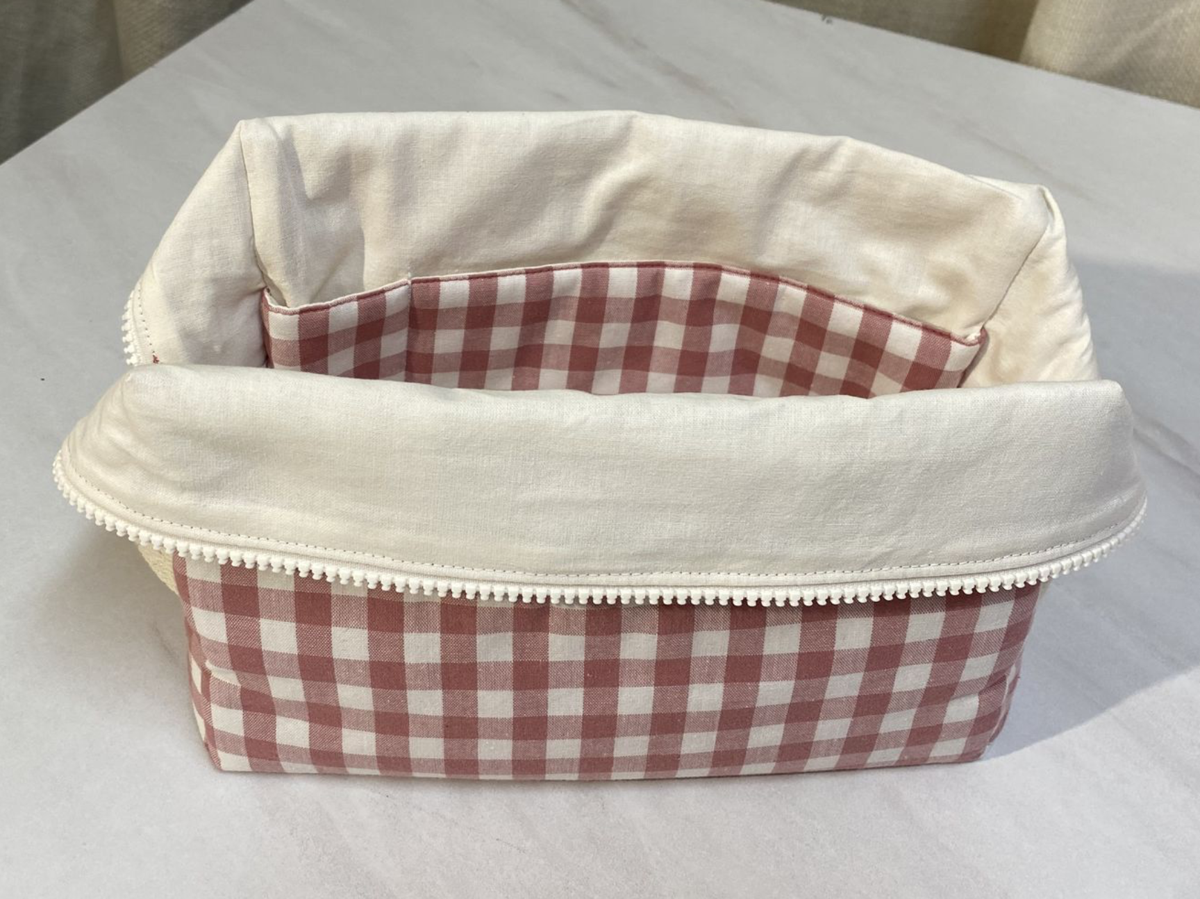 grande trousse de toilette vichy et uni