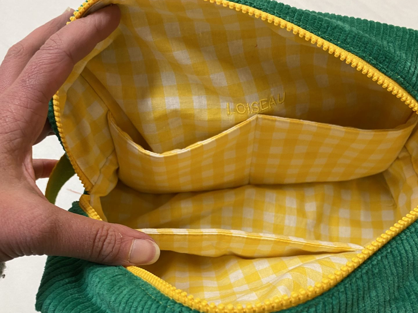 grande trousse de toilette velours et vichy