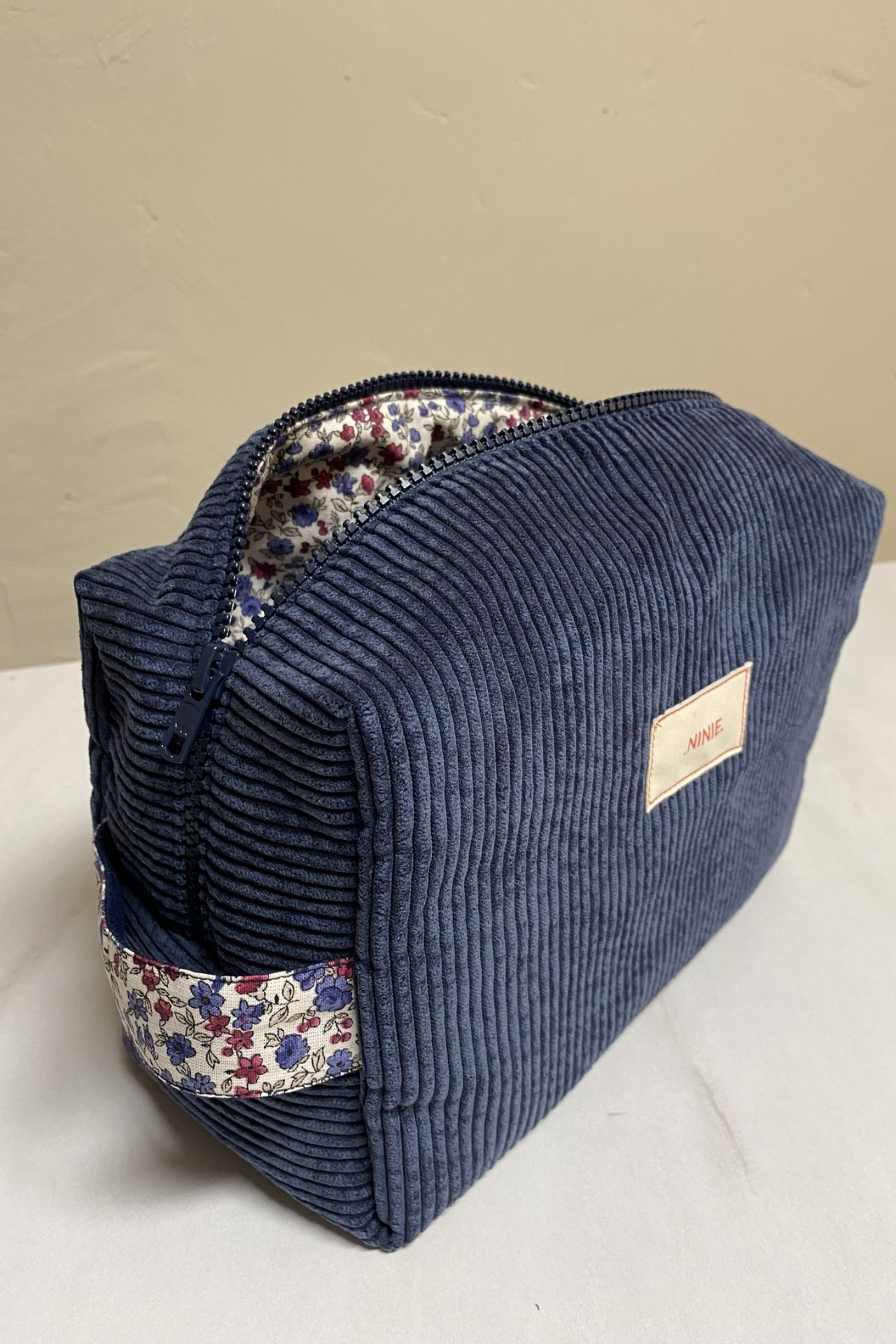 grande trousse de toilette velours et fleuri
