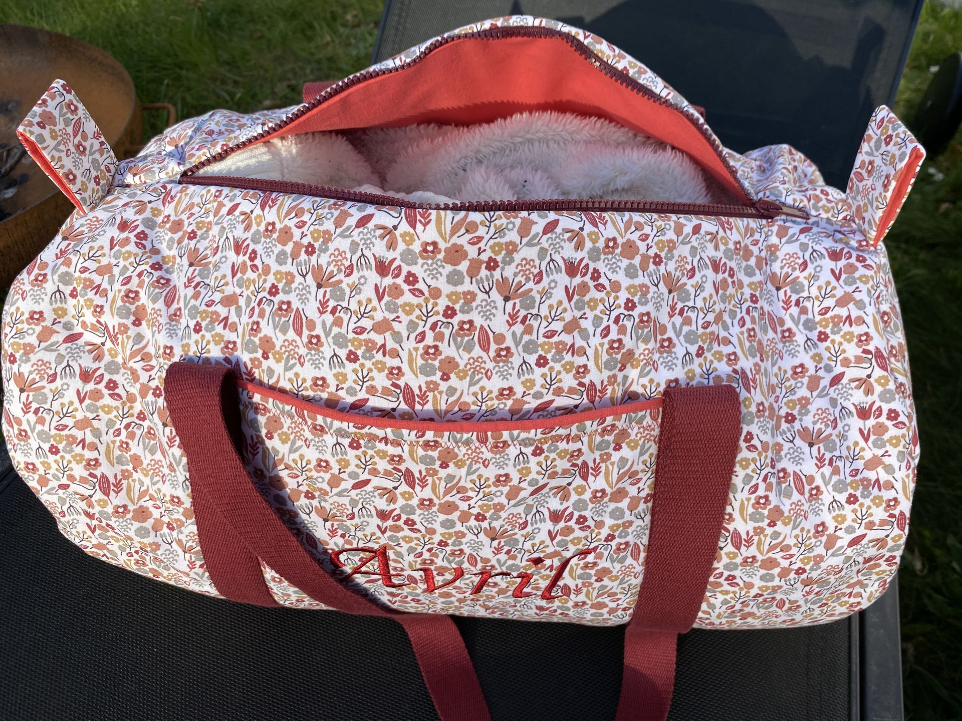 sac polochon normi en tissu fleuri et coton