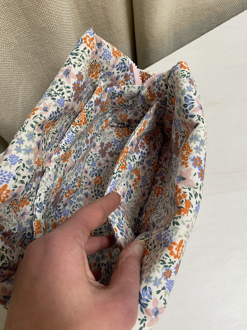 grande trousse de toilette velours et fleuri