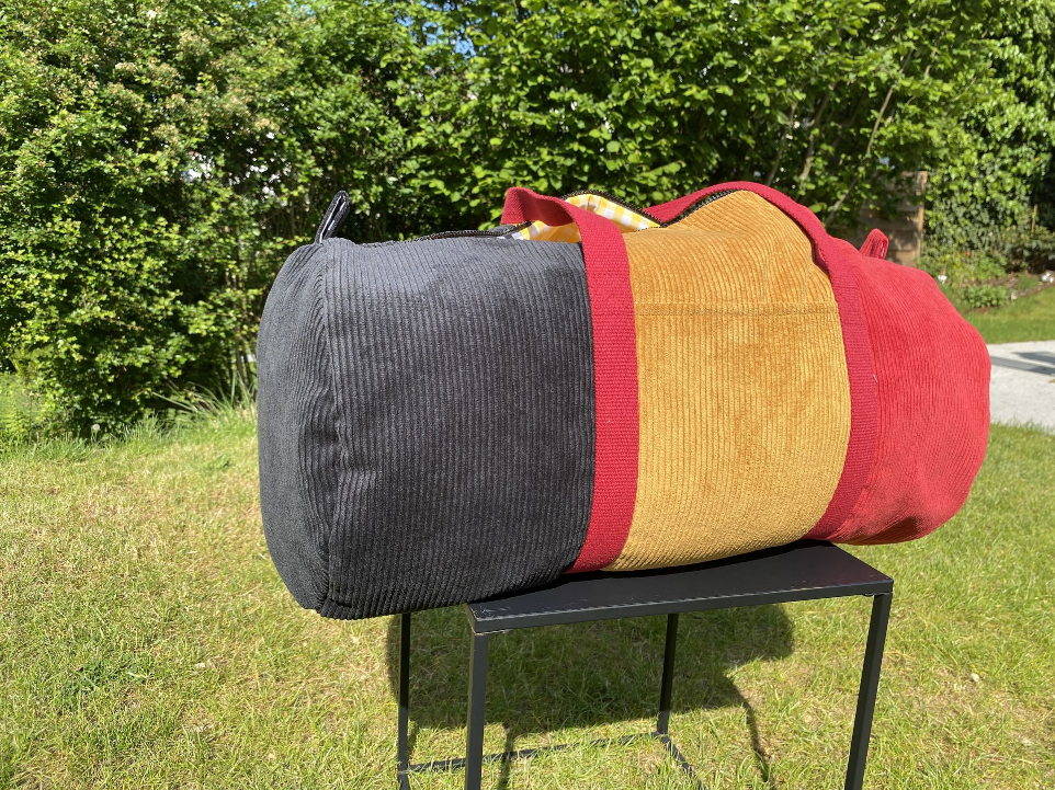 sac polochon maxi en velours couleur Belge
