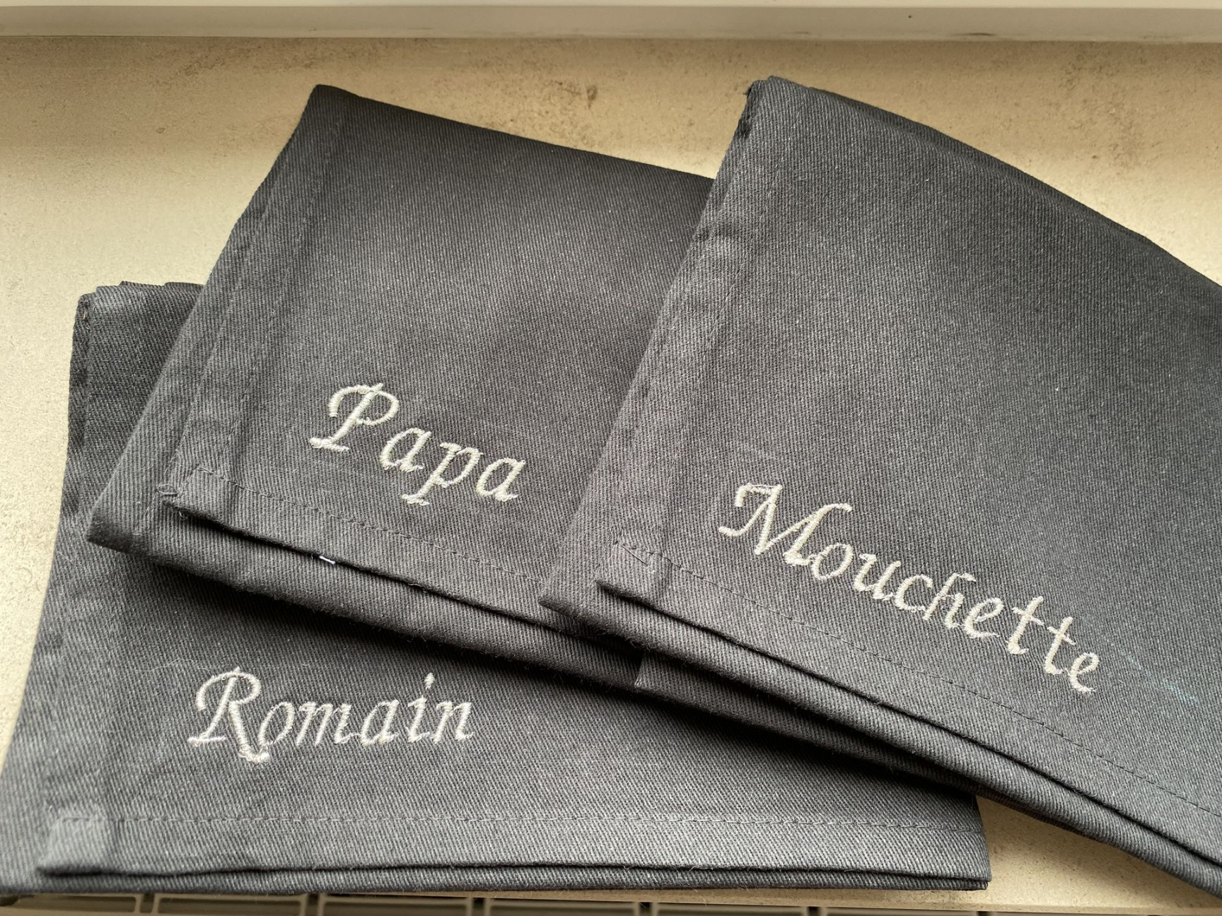 broderie sur serviettes 
