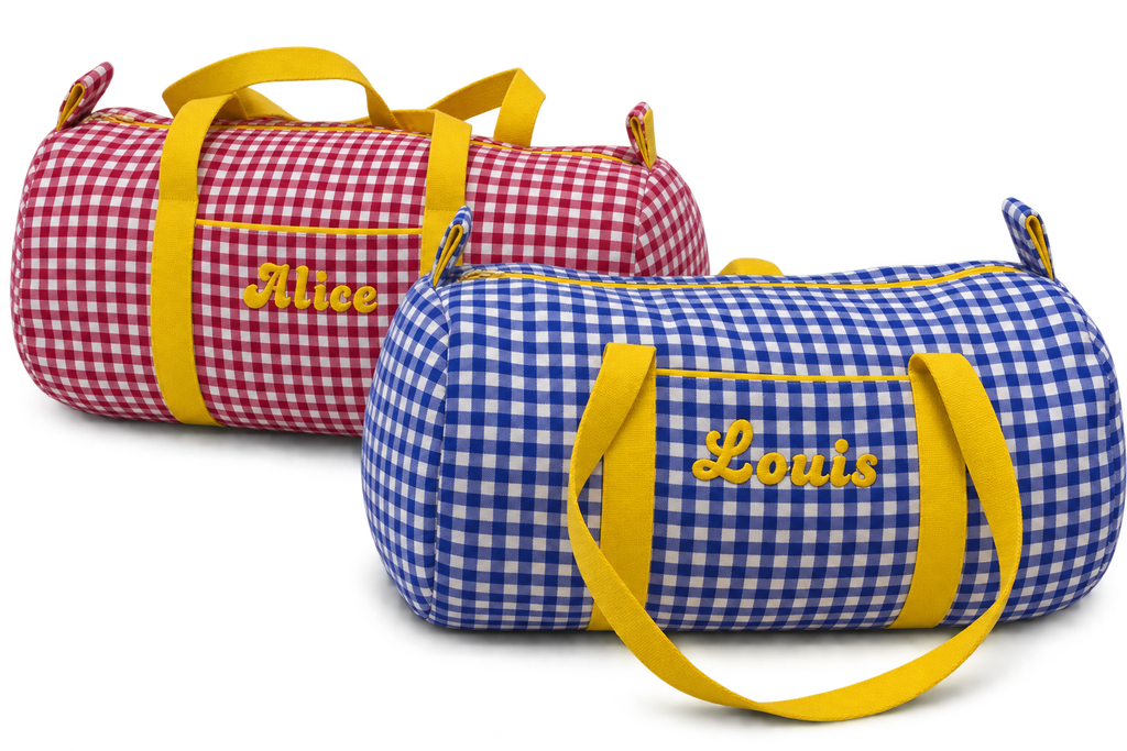 Sac Polochon - Vichy & Coton Uni (Mini)