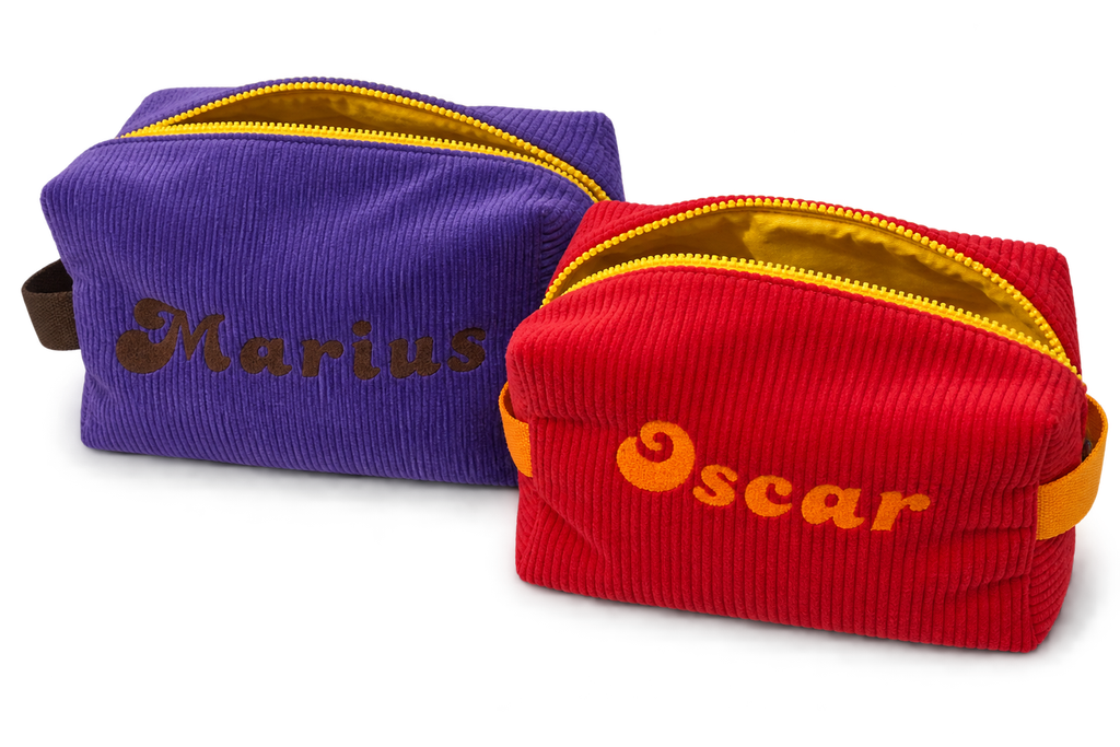 Grande trousse de toilette - Velours et Coton Uni