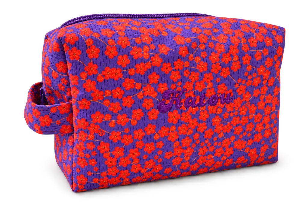 Grande trousse de toilette - Fleuri et Coton Uni